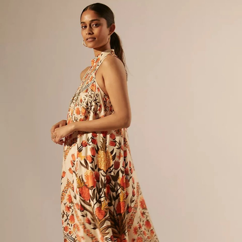 Farm Rio Floral Halter Maxi Dress - Small - Picture 3 of 9